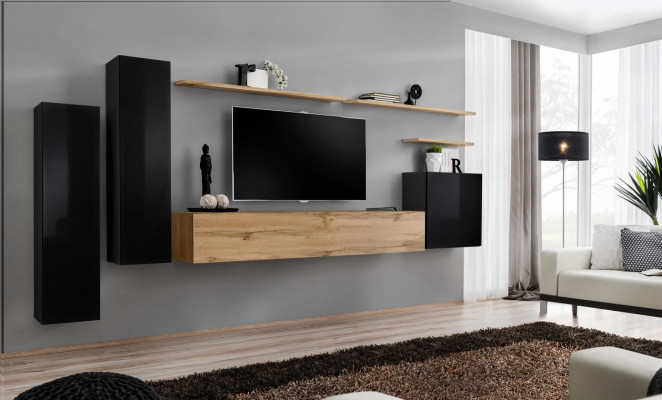 Complete e 7-piece wall cabinet Wall unit Living room Luxury Furnishings Modern Furniture