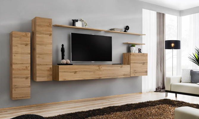 Braun Wall unit Living room Furniture Modern wall shelves Designer style new TV lowboard