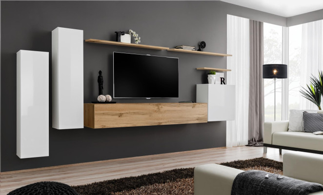 Designer Wall unit Wall shelf Set 7 pieces Luxury Modern Living room furniture