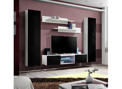 Designer Living room Luxury Wall unit Hanging Sideboard with Fireplace Modern Design