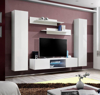 Suite Wall unit Hanging Wardrobe Complete Living room wall cabinet TV lowboard