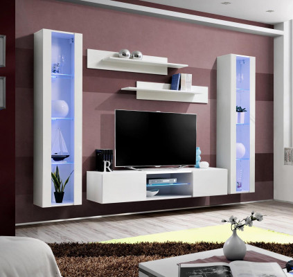Wall unit hanging display case living room TV lowboard sideboard wall shelves complete
