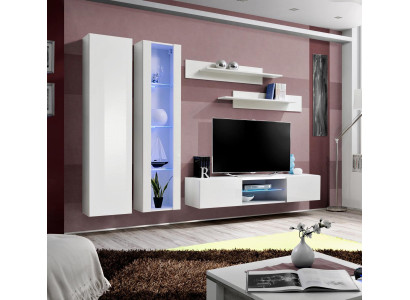 Living room White Furniture Wall unit Hanging Display case Hanging Wardrobe Complete Furnishings