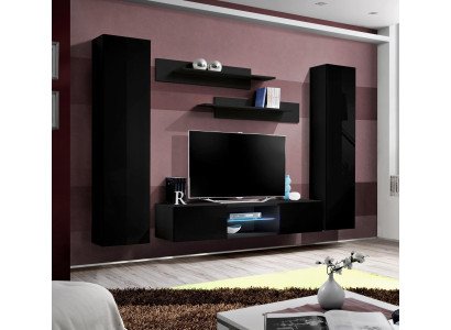 Living room Complete Wall unit Wall cabinet TV lowboard Wood Designer Wall shelf
