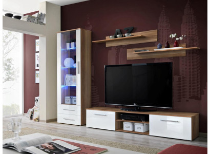 Braun Living room furniture Wall unit Furnishings Sideboard TV Lowboard Display case