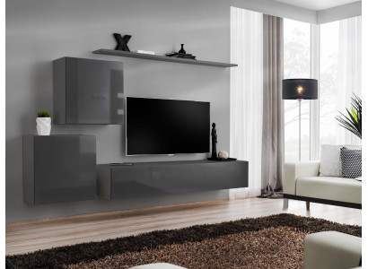 Living room Modern Style Wall Units 4-piece Set Sideboard Gray Shelf new