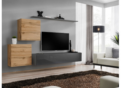 Living room furniture Designer Modern Wall unit Furnishings Wall Shelf Gray