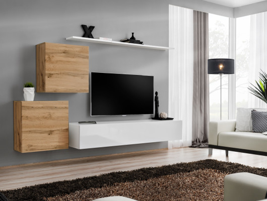 Living room Set 4-piece Wall shelf Sideboard Wall unit 2x wall cabinet Design new