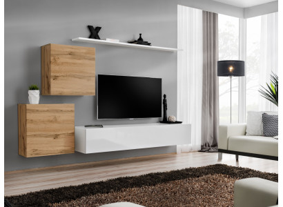 Living room Set 4-piece Wall shelf Sideboard Wall unit 2x wall cabinet Design new