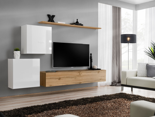 Modern wall unit living room designer sideboard TV stand 4 pieces. new