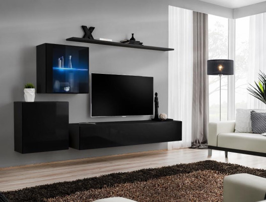 Luxury Black Wall unit 2x wall cabinet Living furniture Living room furniture
