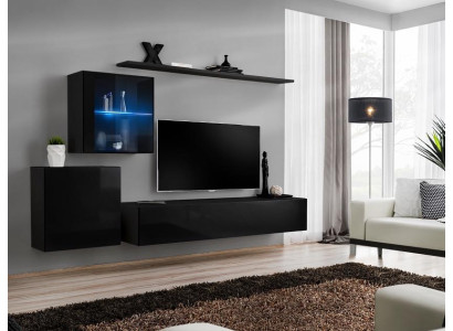 Luxury Black Wall unit 2x wall cabinet Living furniture Living room furniture