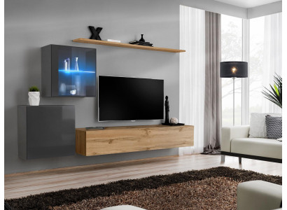 TV Stand Luxury Designer Living room Wall Shelf Wood Modern Furnishings