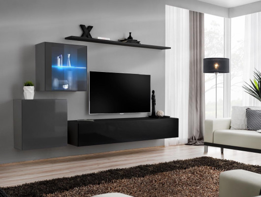 Wall unit 2x wall cabinet Furnishings high gloss wall shelf designer wood furniture