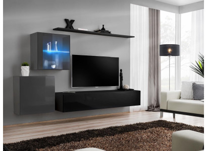 Wall unit 2x wall cabinet Furnishings high gloss wall shelf designer wood furniture
