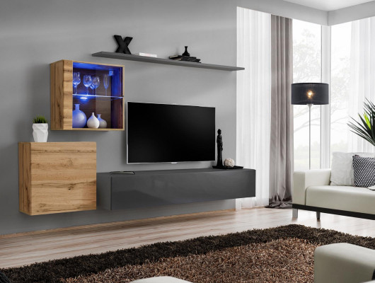 Wall Shelf Complete Set Designer Living room furniture Luxury Furniture Wood Furnishings