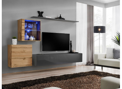 Wall Shelf Complete Set Designer Living room furniture Luxury Furniture Wood Furnishings