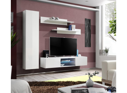 Luxury living room wall unit set 4 pieces wall shelves wardrobe designer wall cabinet