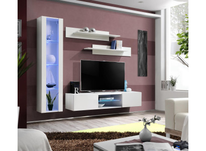 White Wall unit Wall Shelves Luxury Hanging Display case Designer Furniture Modern Furnishings
