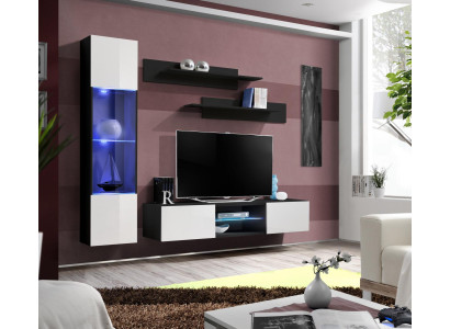 Modern design wall unit hanging display case TV lowboard wall shelves luxury living room