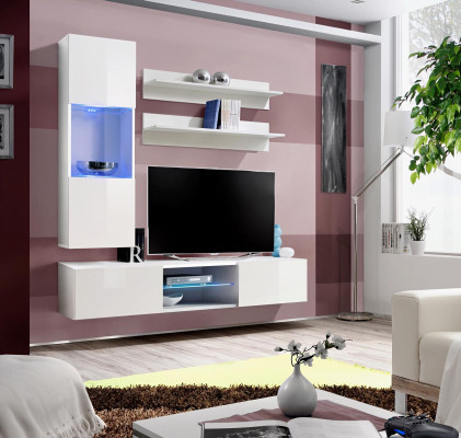 Wall unit luxury living room furniture TV lowboard complete e 4 pieces designer furnishings