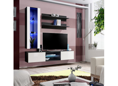 Complete e Wall unit Hanging Display case Living room furniture Designer Suite Wall Shelves