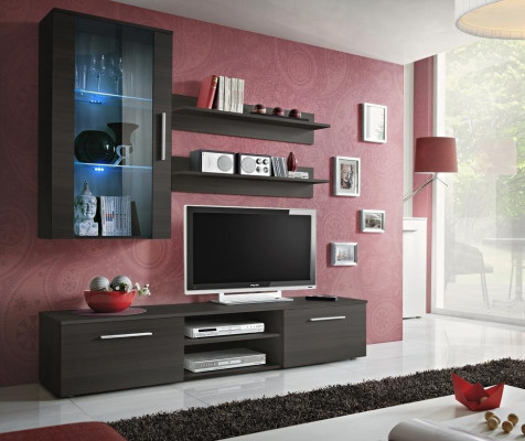 Wall unit wall cabinet TV stand sideboard living room wood wall shelves new