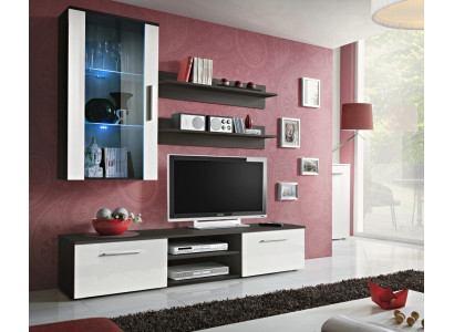 Wall unit Complete e 5tlg.Living room Furnishings Set Shelves Wall cabinet TV lowboard