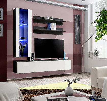 Living room Wall unit Wall shelf TV Wardrobe Hanging Display case Shelf Wood Furniture new