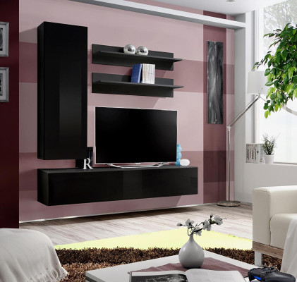 Luxury Modern Wall unit Lowboard wall cabinet Living room wooden furniture 4 pieces. new