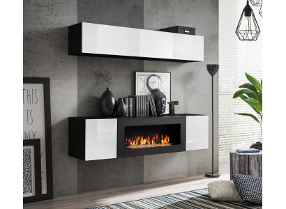 Sideboard with Fireplace Wardrobe Wall Cabinet Living room Furniture High Gloss Furnishings