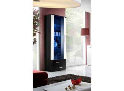 Designer Living room Furniture Wood Display Cabinets Glass Shelf Wardrobe Black Furnishings