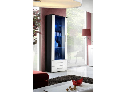 Designer Black Display case Shelf Wood Wardrobe Living room Furnishings Modern