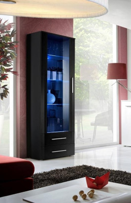 Display case Black Living room furniture Modern Designer Style High Gloss Furnishings