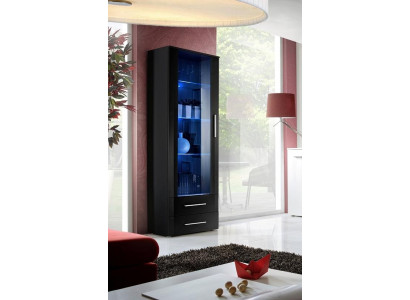 Display case Black Living room furniture Modern Designer Style High Gloss Furnishings