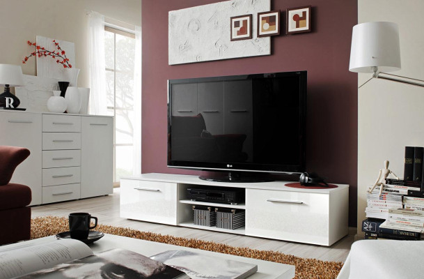 Living room furniture White TV Stand Sideboard Shelves Chest of drawers Modern Design Furniture