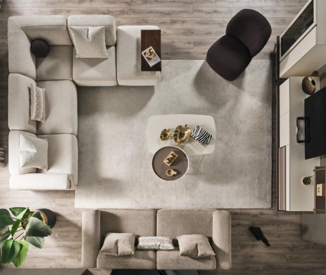 Beige Corner sofa Luxury L-shape Couch Designer Armchair Luxurious Upholstered furniture