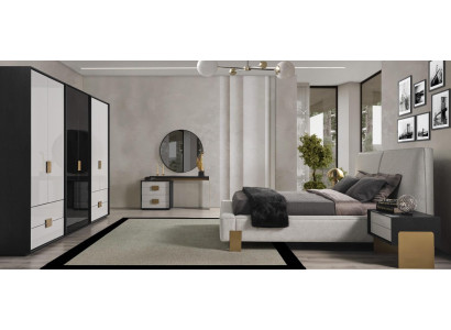 Modern Bedroom Set Double bed 2x Bedside tables Dressing table 6 pieces