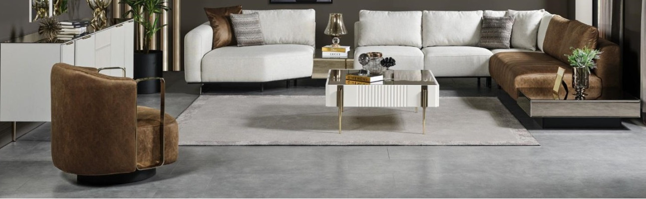 Modern white corner sofa luxury L-shape couch designer upholstered couches new