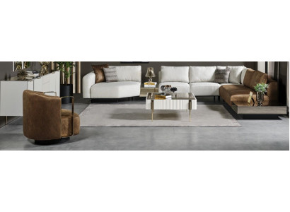 Modern white corner sofa luxury L-shape couch designer upholstered couches new