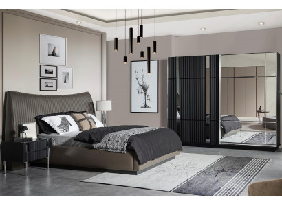 Luxurious Bedroom Double bed 2x Bedside tables Wardrobe 4pcs