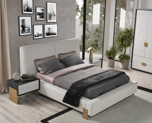 Luxurious Bedroom Set Designer Double bed 2x Bedside tables Stylish