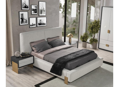 Luxurious Bedroom Set Designer Double bed 2x Bedside tables Stylish
