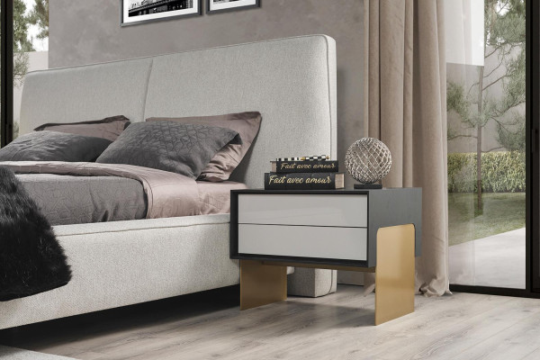 Luxurious Bedroom Set Designer Double bed 2x Bedside tables Stylish