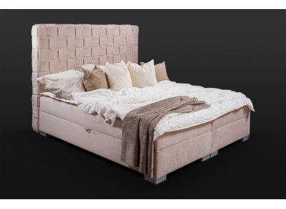 Beige Bedroom Beds Upholstery Bed Chesterfield Textile Fabric new