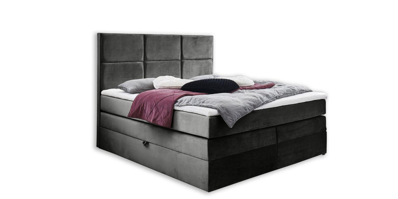 Gray Chic Double Bedroom Wooden Furniture Design Elegant Upholstery Fabric