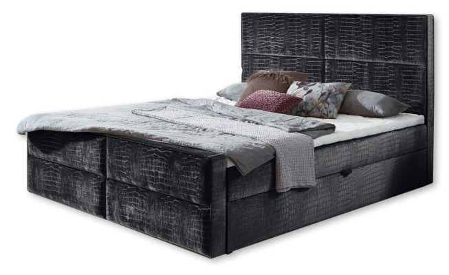 Chic gray Bedroom wooden furniture design elegant upholstery Fabric new