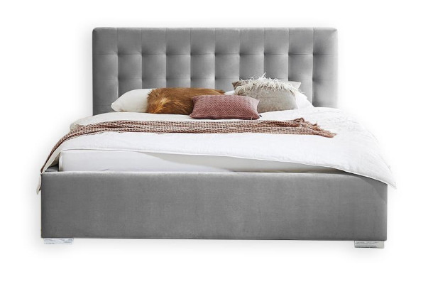 Wooden Furniture Double Gray Bedroom Design Elegant Fabric Classic Furniture -