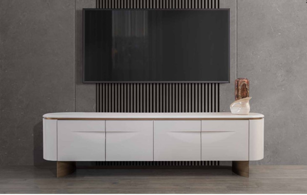 TV stand stylish TV cabinet lowboard wall unit sideboard white wood modern design