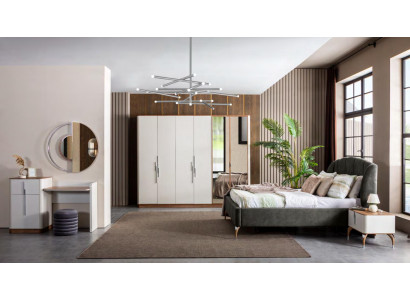 Modern Bedroom Set Bed 2x Bedside tables Dressing table with Mirror Wardrobe new